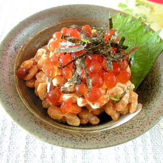 おつまみに！納豆とイクラの中華風味和え♪